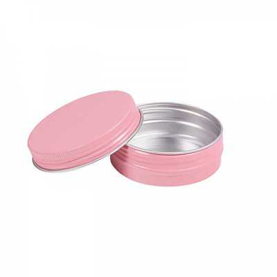 Pink Aluminium Jar, 68 mm, 60 ml
