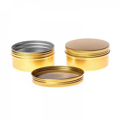 Gold Aluminium Jar, 82 mm, 150 ml