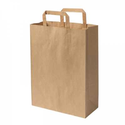 Handled Kraft Paper Bag, 180x80x220 mm