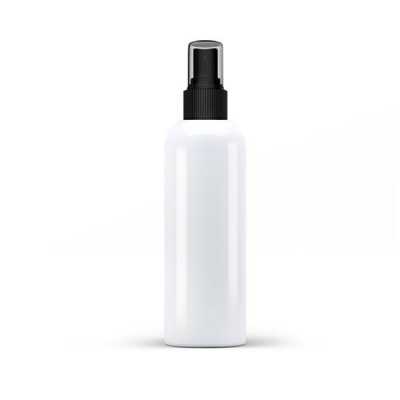 White Plastic Bottle, Black Spray, 250 ml