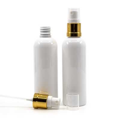 White Plastic Bottle, 24/410, Gold White Spray, 100 ml