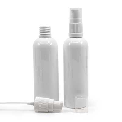 White Plastic Bottle, 24/410, White Lotion Pump, 100 ml