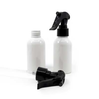 White Plastic Bottle, Black Trigger Spray, 100 ml