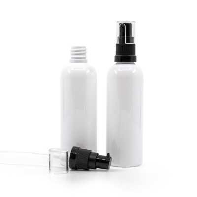 White Plastic Bottle, 24/410, Black Oil Pump, 100 ml  