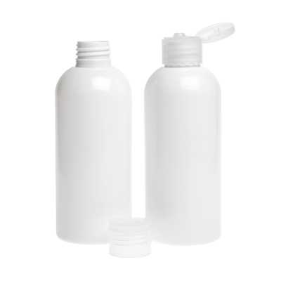 White Plastic Bottle, Transparent Flip Top, 300 ml