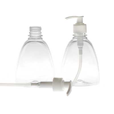 Clear Plastic Bottle, White Pump, 300 ml