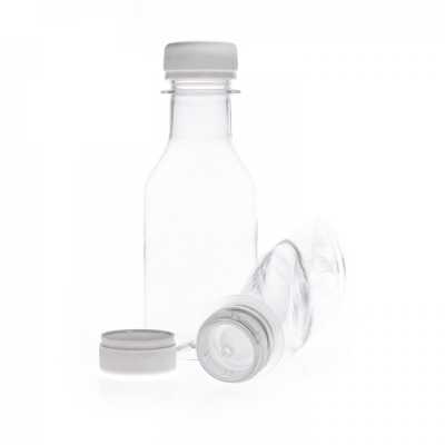 Clear Flat Plastic Bottle, With Cap With Dropper, 50 ml