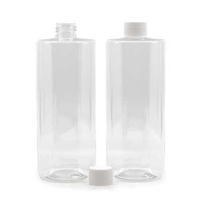 Clear Plastic Bottle, White Plastic Cap, 500 ml