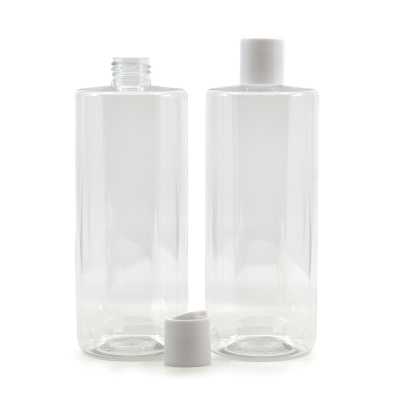 Clear Plastic Bottle 24/410, White Disc Top, 500 ml