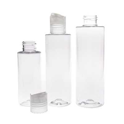 Clear Plastic Bottle, Transparent Disc Top, 200 ml