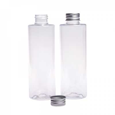 Clear Plastic Bottle, 24/410, Silver Aluminium Cap, 200 ml