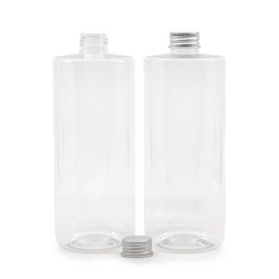 Clear Plastic Bottle 24/410, Silver Aluminium Cap, 500 ml
