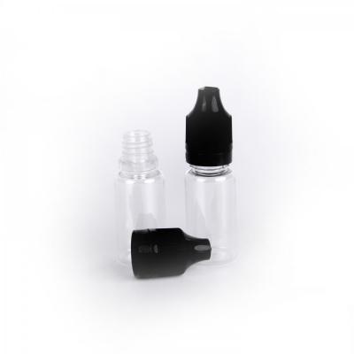 Transparent Plastic Bottle, Black Cap With Applicator, 10 ml