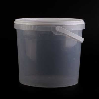 Clear Plastic Bucket with Lid, 5700 ml, 50 pc