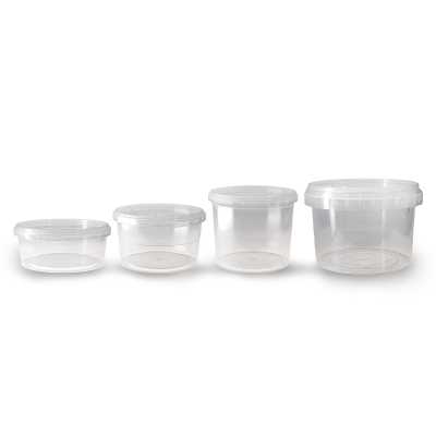 Clear Plastic Container with Lid, 150 ml, 100 pcs