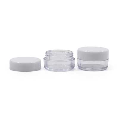 Clear Plastic Jar with White Lid, 5 ml