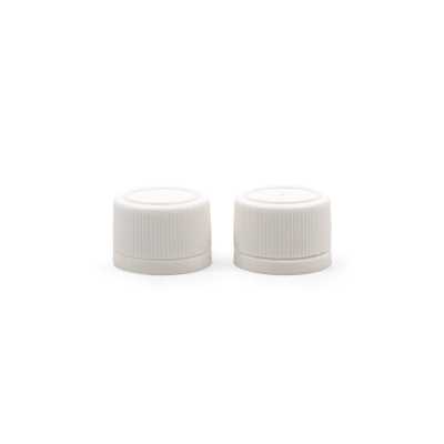White Plastic Tamper Evident Cap, Ribbed, 18/410
