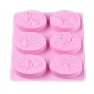 Silicone Soap Mold, Bees On Flowers