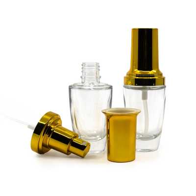 Glass Bottlee With Golden Sprayer, Clear, 30 ml