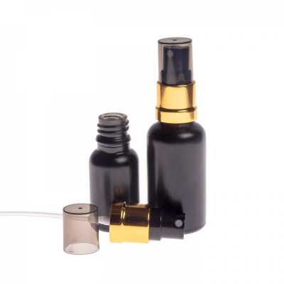 Matt Black Glass Bottle, Gold Black Spray, 15 ml