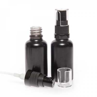 Matt Black Glass Bottle, Oil Pump, 30 ml
