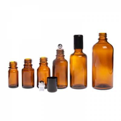 Amber Glass Bottle with Roll-On, 100 ml