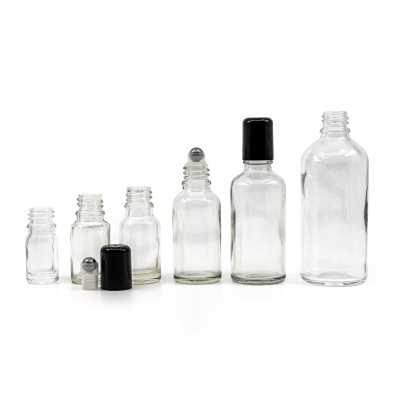 Clear Glass Bottle with Roll-On, 100 ml