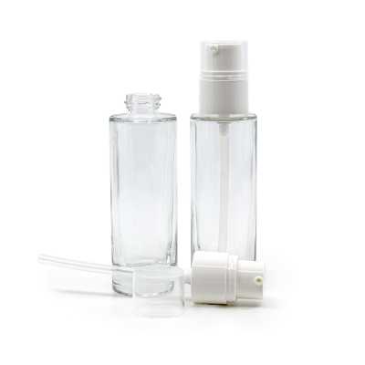 Clear Glass Bottle, White Pump, 18/400, 30 ml