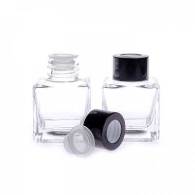 Glass Diffuser Container, Black Top, 50 ml