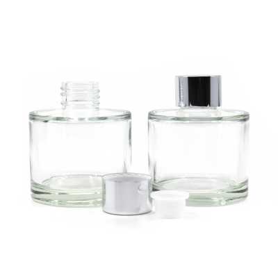 Glass Diffuser Container, Silver Top, 100 ml