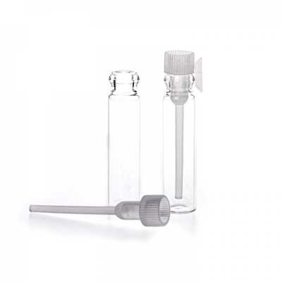 Glass Cosmetic Tester, Transprent Plastic Cap, 1 ml