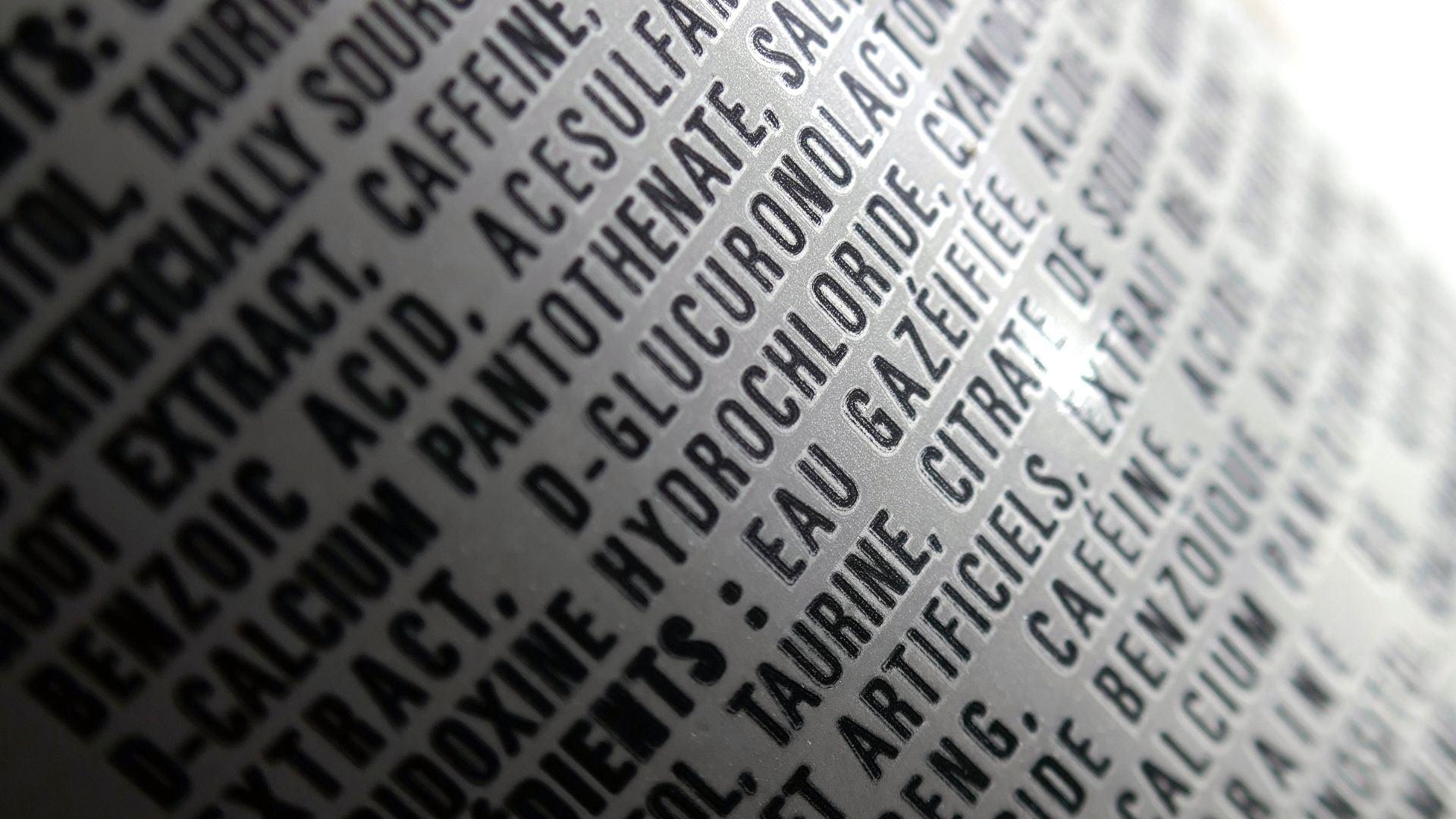 Label of a cosmetic product with mandatory particulars